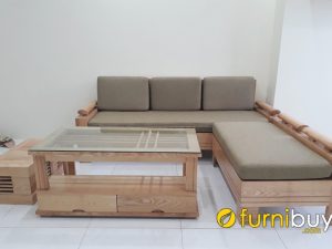 mẫu sofa gỗ sồi phòng khách đẹp