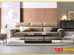 Hình ảnh Chụp chính diện mẫu sofa văng da đẹp SofTop-0827