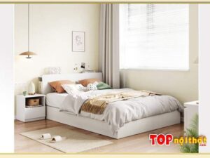 Hình ảnh Giường ngủ hiện đại màu trắng đơn giản GNTop-0308