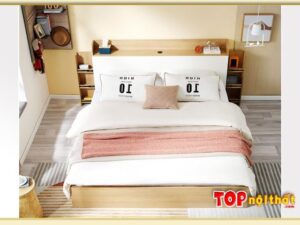 Hình ảnh Giường ngủ hiện đại màu vân gỗ Sồi đẹp GNTop-0285