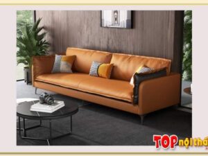 Hình ảnh Sofa văng da hiện đại cho phòng khách biệt thự SofTop-0759