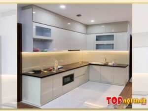 Hình ảnh Tủ bếp hiện đại màu trắng gỗ công nghiệp đẹp TBTop-0019