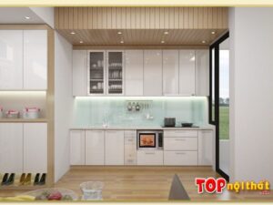 Hình ảnh Tủ bếp màu trắng gỗ công nghiệp giá rẻ TBTop-0010