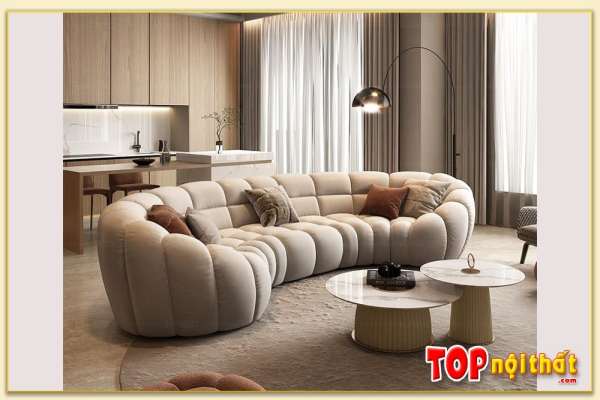 Hình ảnh Ghế sofa phòng khách đẹp dạng văng nỉ SofTop-0677