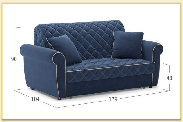 Hình ảnh Ghế sofa văng mini màu xanh đẹp Softop-1158