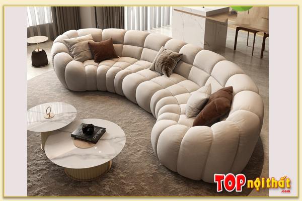 Hình ảnh Góc nghiêng ghế sofa nỉ dạng văng đẹp SofTop-0677