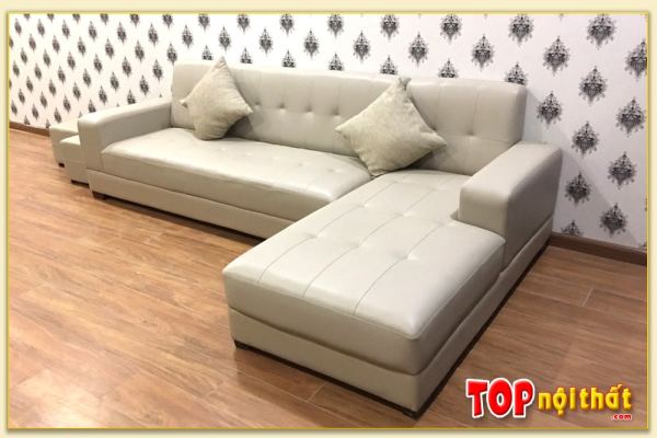 Hình ảnh Mẫu sofa góc chữ L đẹp chất liệu da kê chung cư SofTop-0174