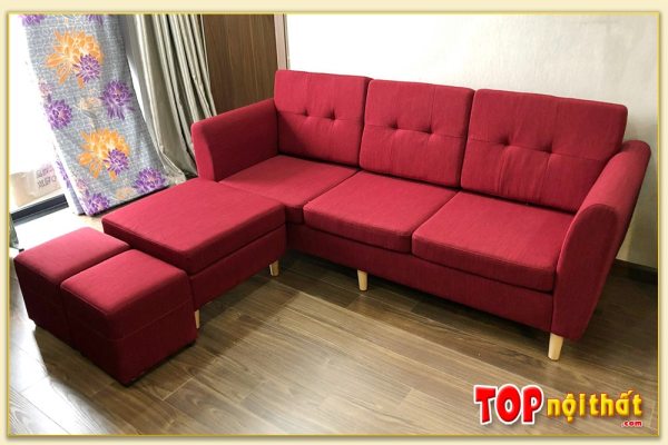Hình ảnh Mẫu sofa văng đẹp tích hợp thêm đôn lớn hiện đại SofTop-20207