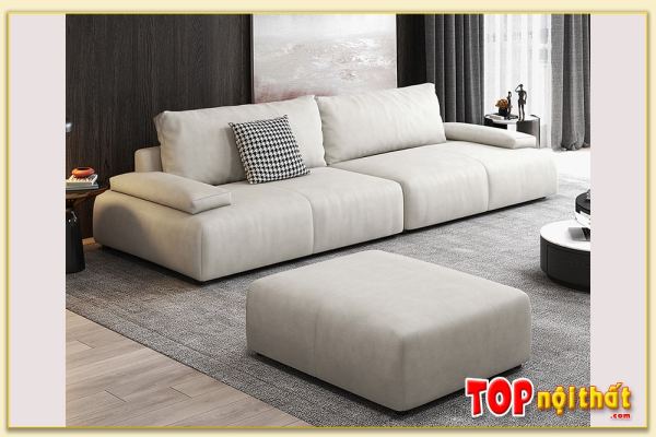 Hình ảnh Sofa văng nỉ 2 chỗ màu trắng đẹp xinh SofTop-0696