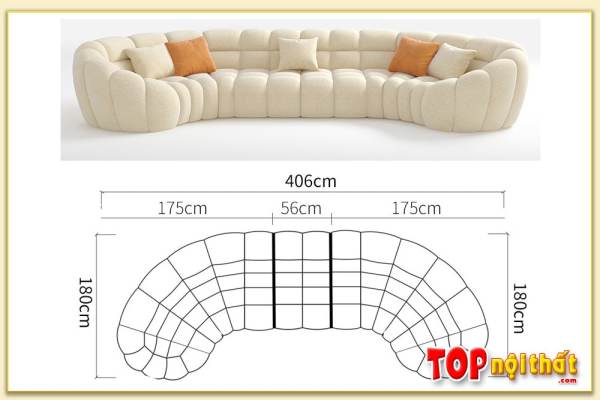 Hình ảnh Sofa văng nỉ đẹp và kích thước của nó SofTop-0677