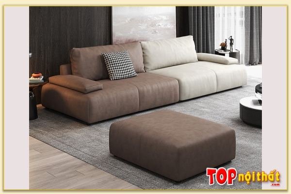 Hình ảnh Sofa văng phòng khách bọc nỉ phối màu SofTop-0696